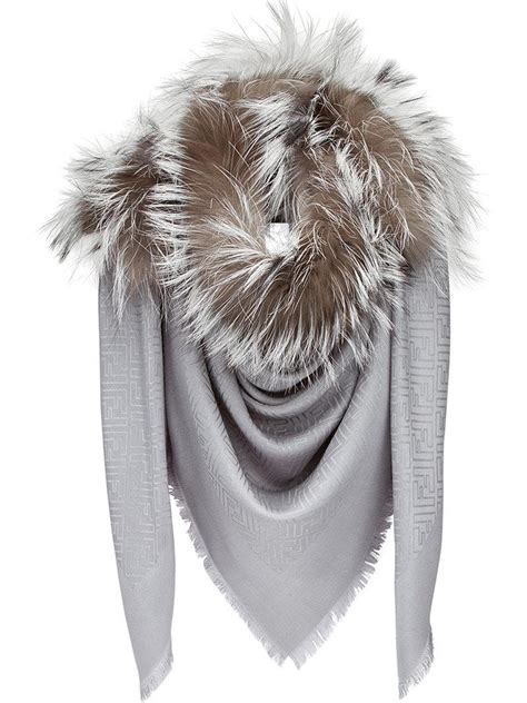 saks fendi scarf|fendi scarf with fur trim.